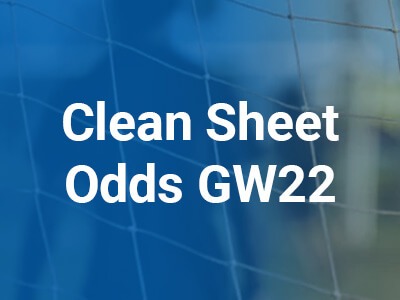 Clean Sheet Odds for Fantasy Premier League Gameweek 22