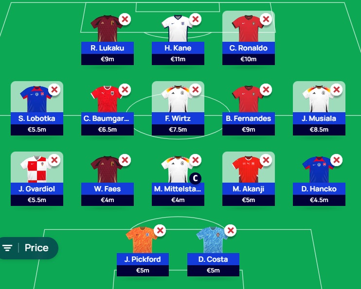 euro 2024 fantasy matchday 2 wildcard team update