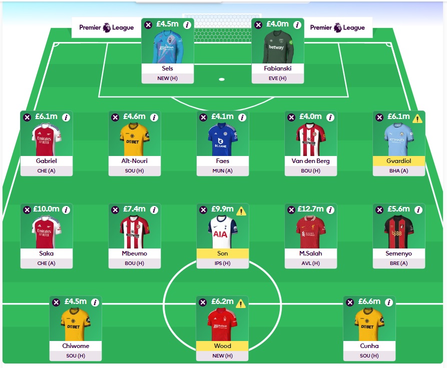 fpl gw11 wildcard team 2024