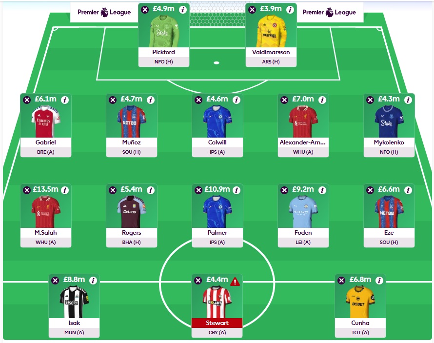 fpl gw19 wildcard team 2024