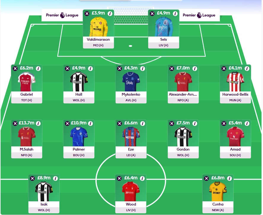 fpl gw21 wildcard team 2024