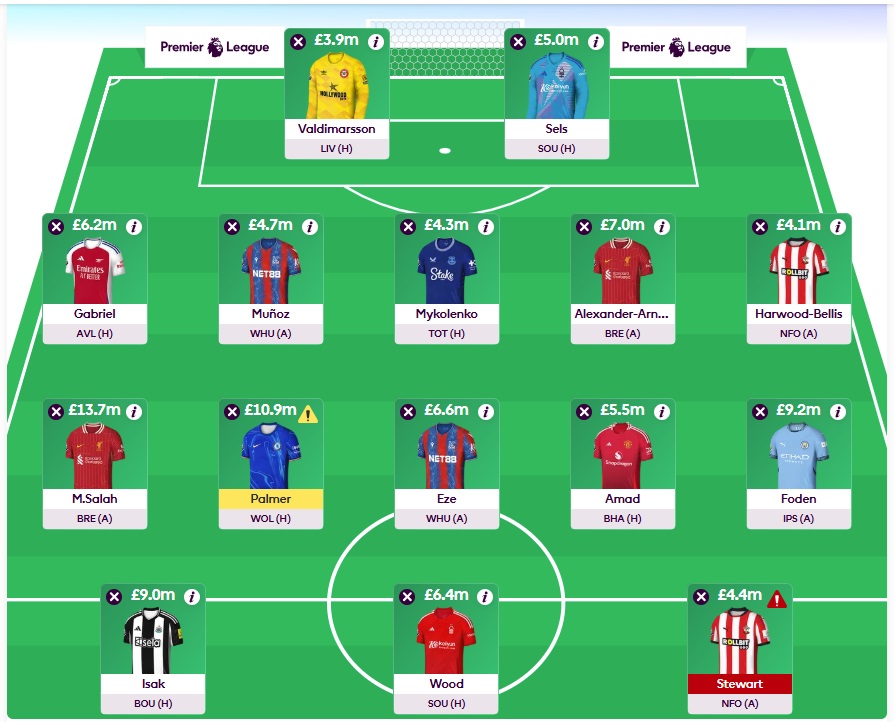 fpl gw22 wildcard team 2024