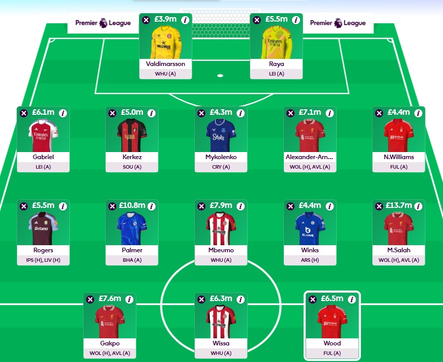 fpl gw25 wildcard team 2025