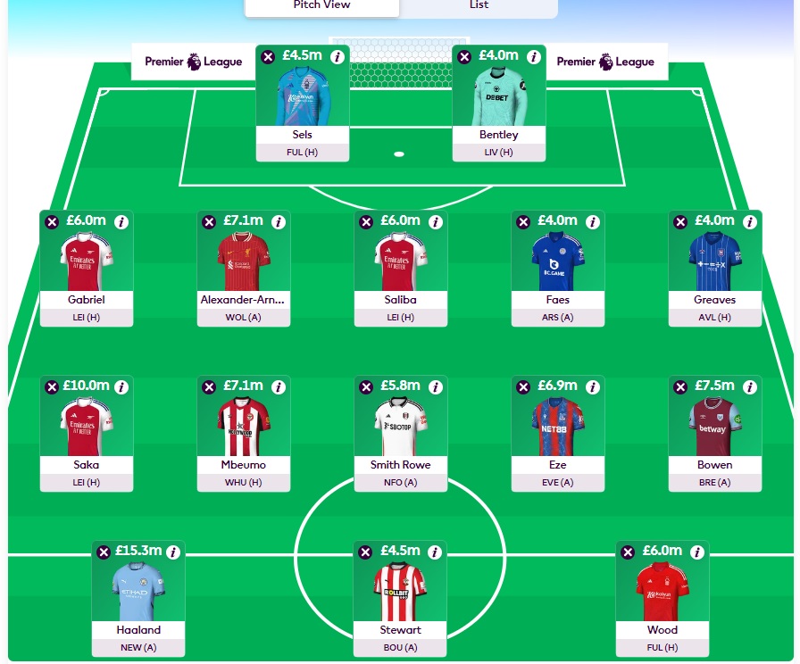 fpl gw6 wildcard team selection 2024