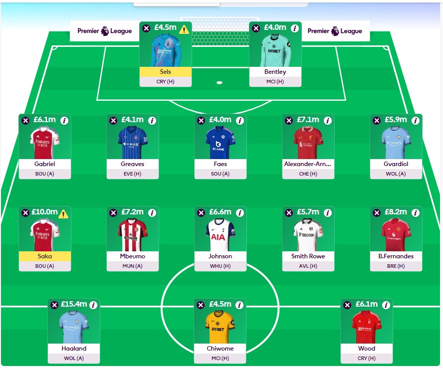 fpl gw8 wildcard team 2024 25