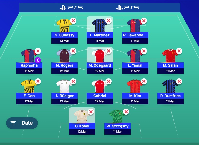 ucl fantasy md12 team 2024 25